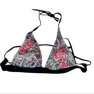 Sinful Large guns and roses swim suit bikini top